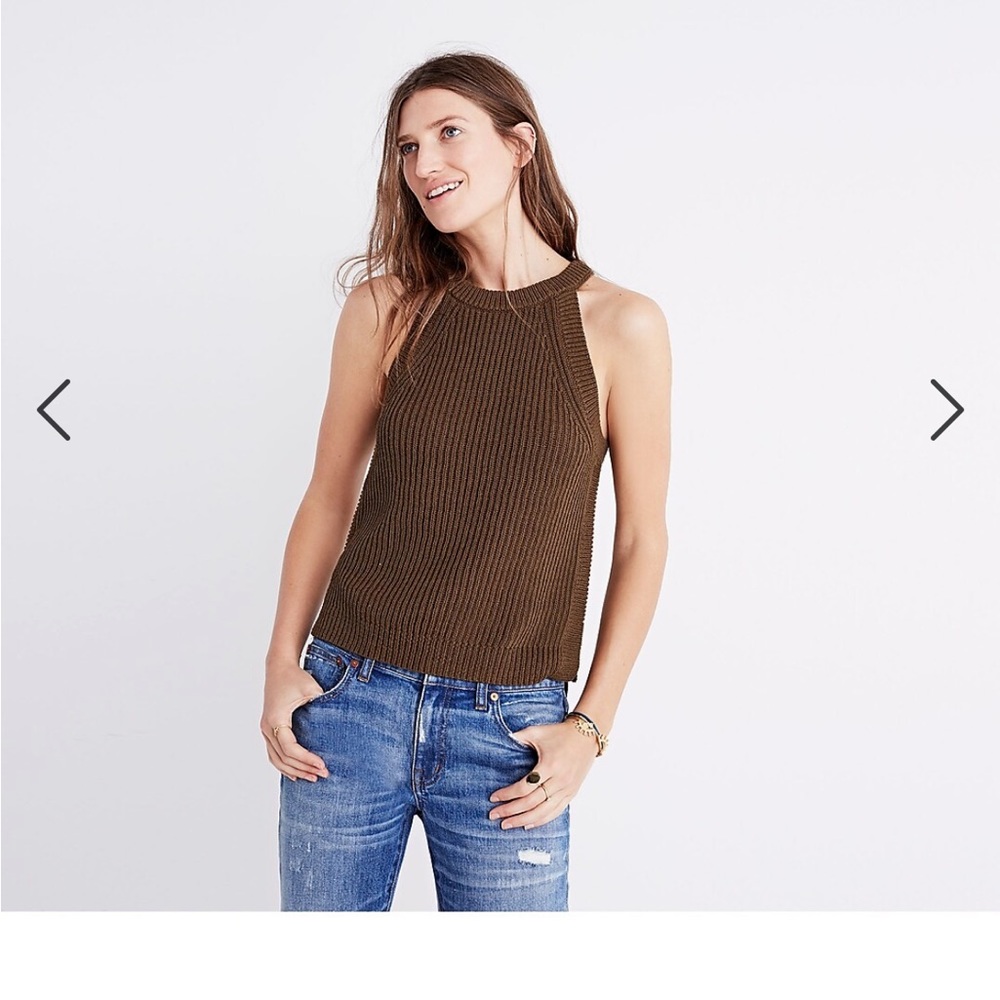 NWT Madewell L Valley Sweater Tank in Salmon